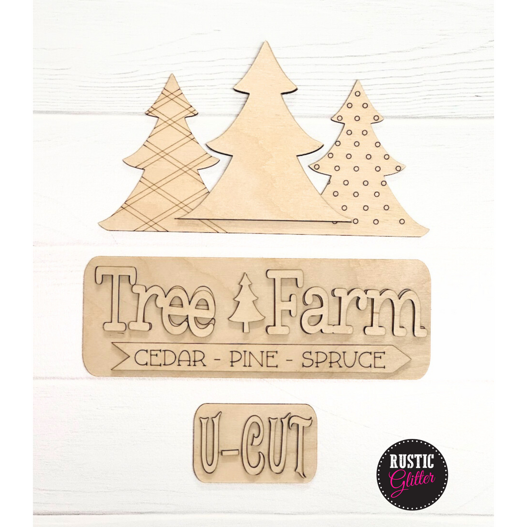 Tree Farm Add-on Kit for Interchangeable Farmhouse Truck and Sign| DIY Kit | Unfinished