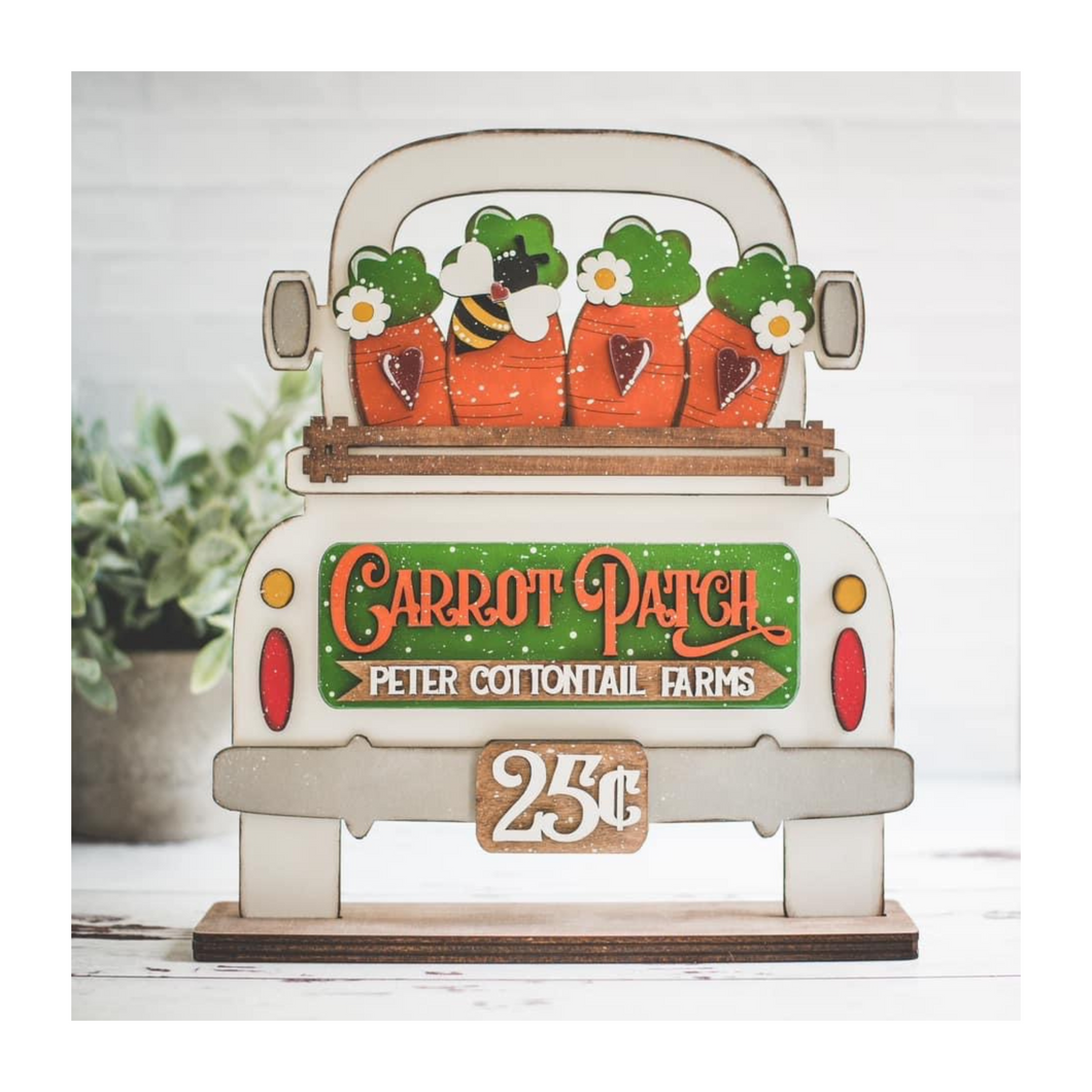 Carrot Patch Add-on Kit for Interchangeable Farmhouse Truck and Sign| DIY Kit | Unfinished
