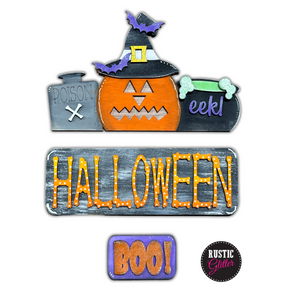 Halloween Pumpkin Witch Add-on Kit for Interchangeable Farmhouse Truck and Sign| DIY Kit | Unfinished