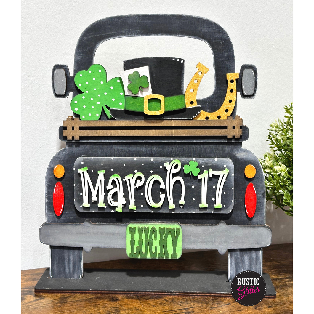 St. Patrick's Day Add-on Kit for Interchangeable Farmhouse Truck and Sign | DIY Kit | Unfinished