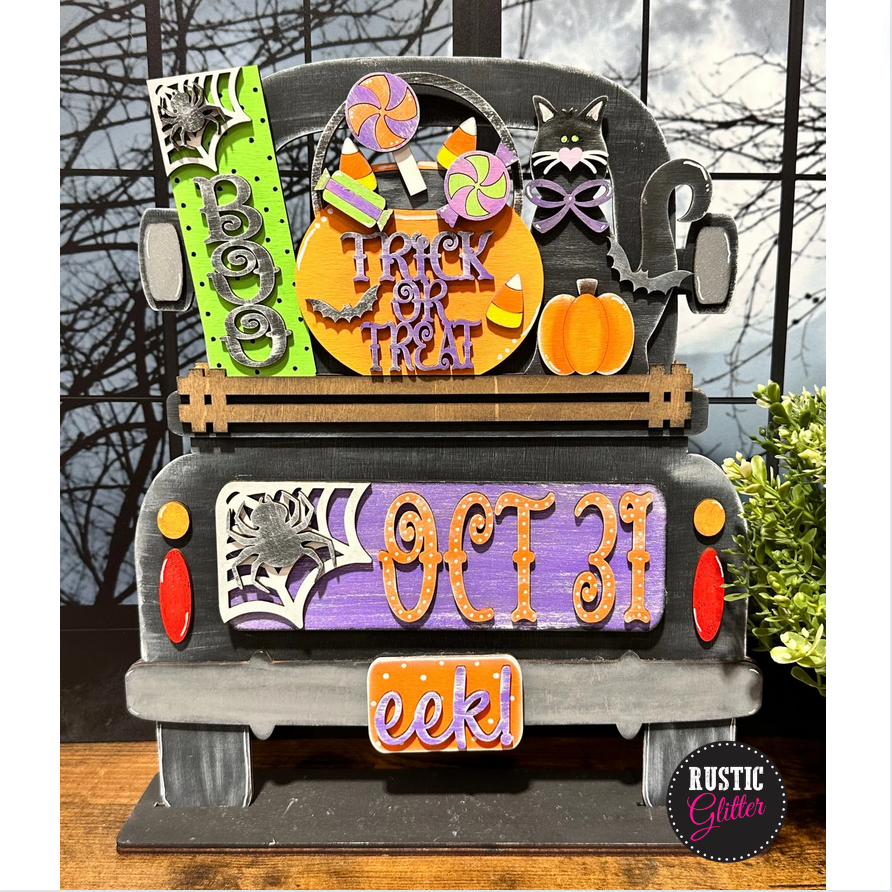 Trick or Treat Add-on Kit for Interchangeable Farmhouse Truck and Sign| DIY Kit | Unfinished