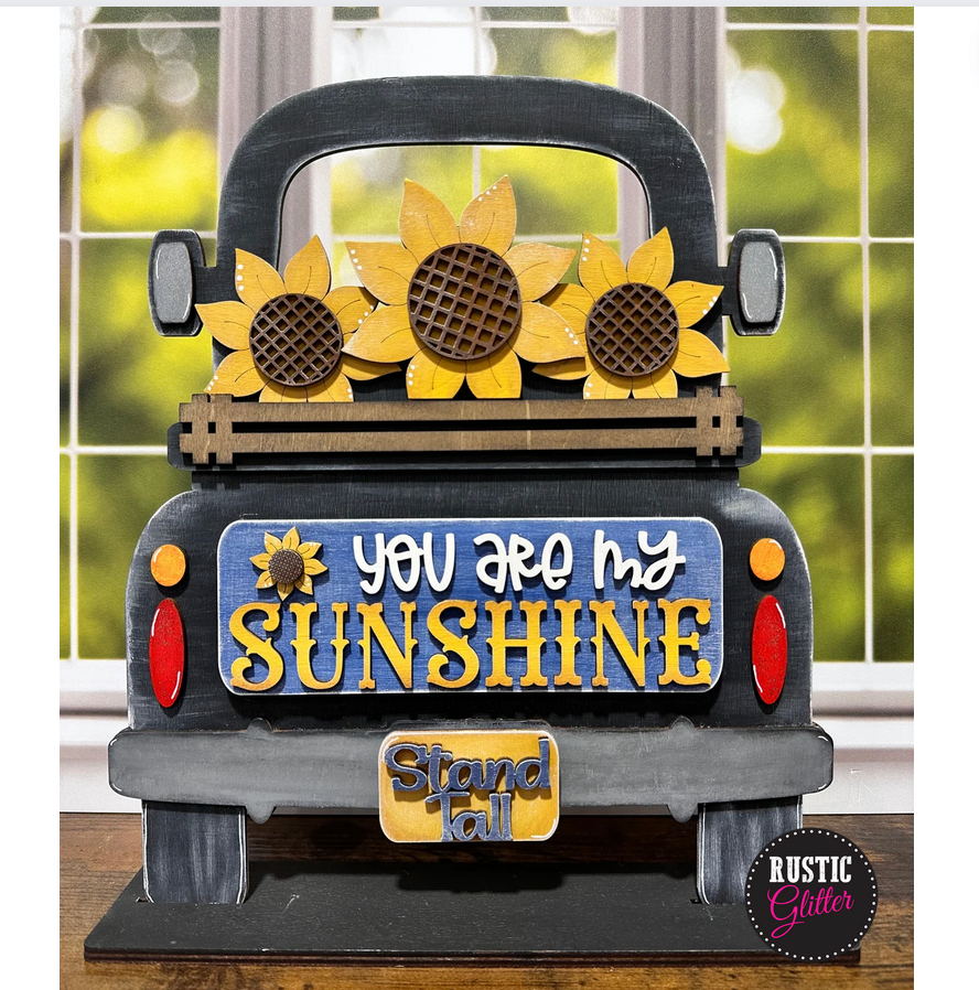 Sunflower Add-on Kit for Interchangeable Farmhouse Truck and Sign| DIY Kit | Unfinished