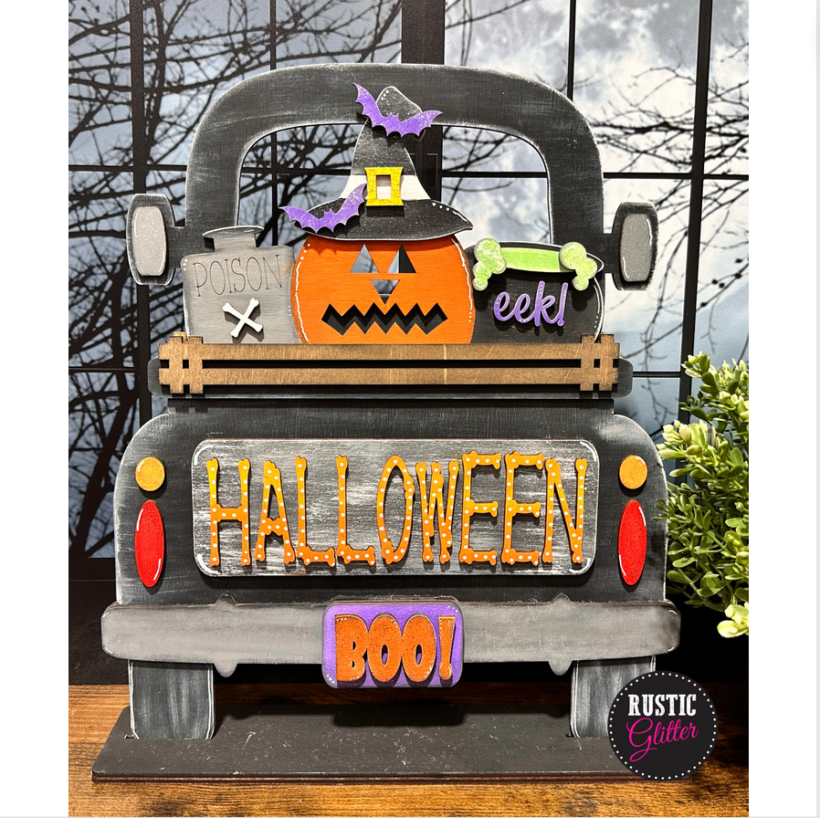 Halloween Pumpkin Witch Add-on Kit for Interchangeable Farmhouse Truck and Sign| DIY Kit | Unfinished