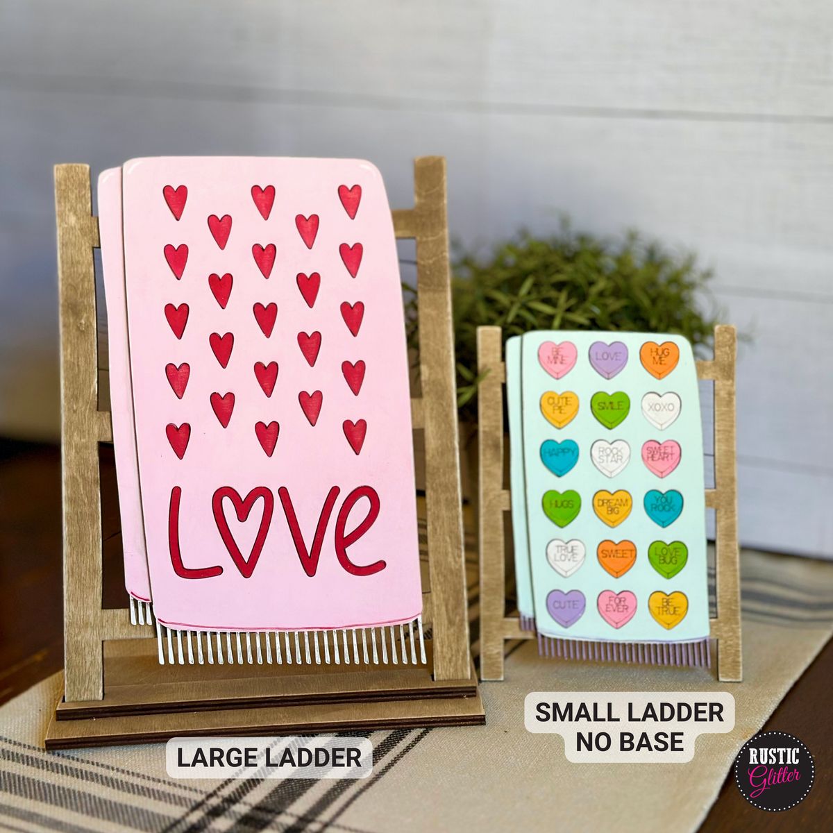 Decorative Wood Tea Towel Display Ladder DIY KIT Rustic Glitter