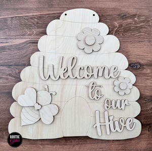 Welcome to our Hive Door Hanger | DIY Kit | Unfinished