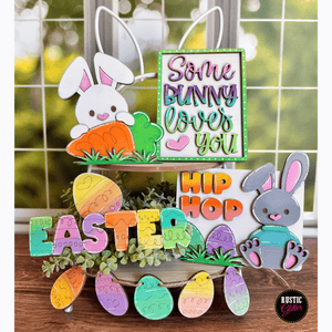 Hip Hop Easter Tiered Tray | DIY Kit | Unfinished