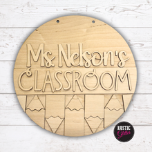 Load image into Gallery viewer, Teacher Classroom Pencils Name Sign | Personalized | Teacher Gift | DIY Kit | Unfinished
