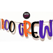 Load image into Gallery viewer, Boo Crew Ghost Wood Garland | Unfinished | Personalized
