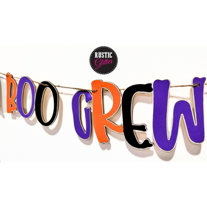 Boo Crew Ghost Wood Garland | Unfinished | Personalized