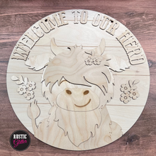 Load image into Gallery viewer, Highland Cow Door Hanger | DIY Kit | Unfinished
