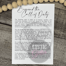 Load image into Gallery viewer, Beyond the Call of Duty - Veteran Ornament | Gift | Personalized Option | Story Card
