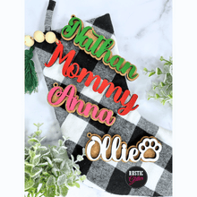 Load image into Gallery viewer, Stocking Name Cutout Tags | Gift Tags | Ornament

