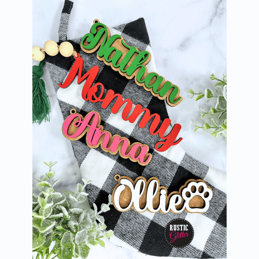 Stocking Name Cutout Tags | Gift Tags | Ornament