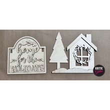 Load image into Gallery viewer, Home for the Holidays Add-on Kit for Interchangeable Small Post | DIY Kit | Unfinished
