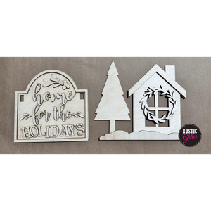 Home for the Holidays Add-on Kit for Interchangeable Small Post | DIY Kit | Unfinished