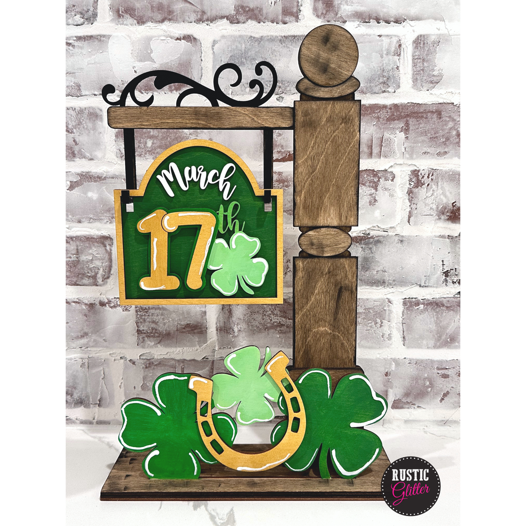 March 17th St. Patrick's Day Add-on Kit for Interchangeable Small Post | DIY Kit | Unfinished