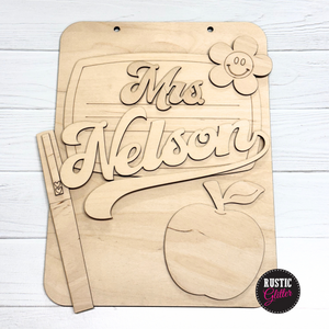 Teacher Classroom Composition Book Name Sign | Personalized | Teacher Gift | DIY Kit | Unfinished