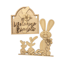 Load image into Gallery viewer, Welcome Friends Bunny Add-on Kit for Interchangeable Small Post | DIY Kit | Unfinished
