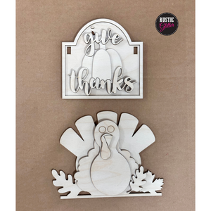 Give Thanks Add-on Kit for Interchangeable Small Post | DIY Kit | Unfinished