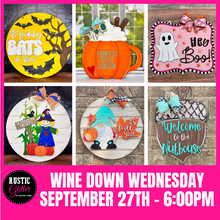 Load image into Gallery viewer, Wine Down Wednesday Fall Door Hanger Workshop | September 27, 2023

