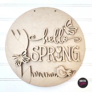 Hello Spring Door Hanger | DIY Kit | Unfinished