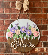 Load image into Gallery viewer, Welcome Flowers/Fence Door Hanger | DIY Kit | Unfinished
