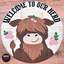 Load image into Gallery viewer, Highland Cow Door Hanger | DIY Kit | Unfinished

