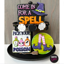 Load image into Gallery viewer, Halloween Witch Tiered Tray | DIY Kit | Unfinished
