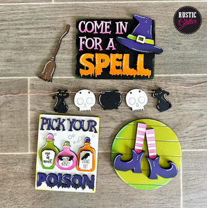 Halloween Witch Tiered Tray | DIY Kit | Unfinished