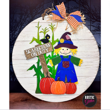 Load image into Gallery viewer, Scarecrow on Duty Door Hanger | DIY Kit | Unfinished
