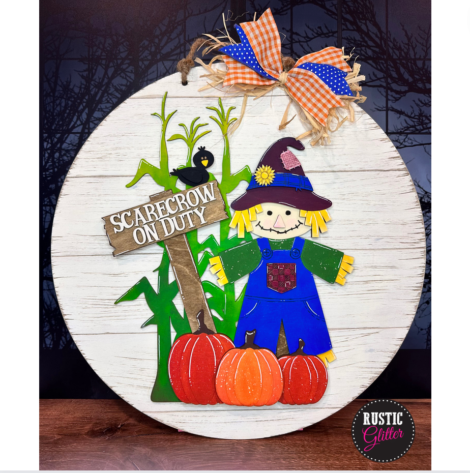 Scarecrow on Duty Door Hanger | DIY Kit | Unfinished