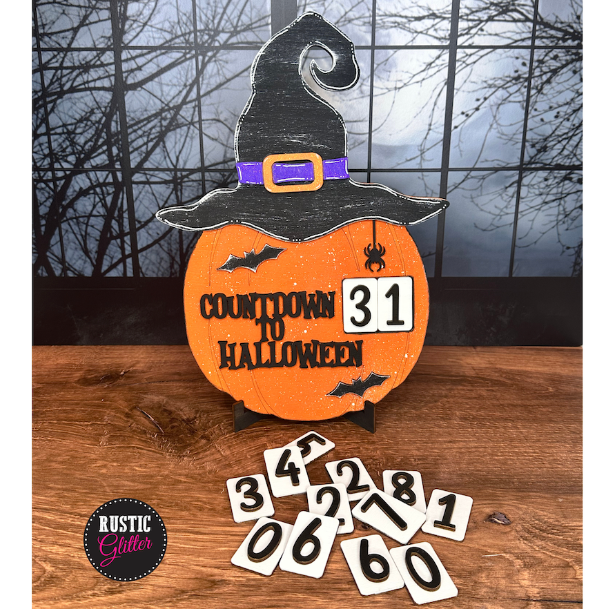 Halloween Countdown Witch Pumpkin | DIY Kit | Unfinished