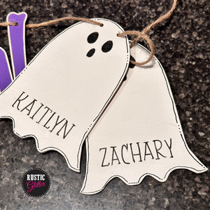 Boo Crew Ghost Wood Garland | Unfinished | Personalized