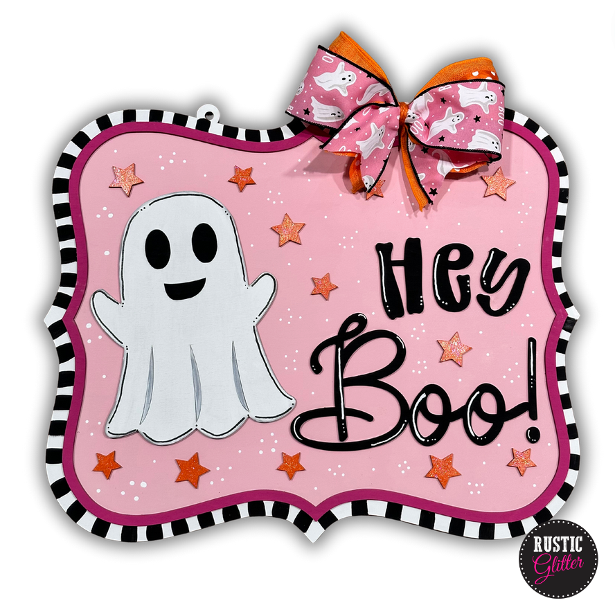 Hey Boo Ghost Door Hanger | DIY Kit | Unfinished