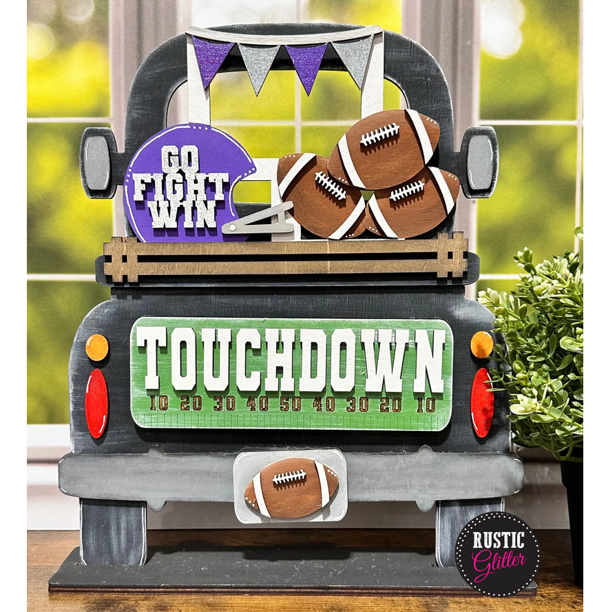 Football Add-on Kit for Interchangeable Farmhouse Truck | DIY Kit | Unfinished