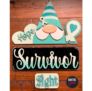 Cancer Survivor Add-on Kit for Interchangeable Farmhouse Truck and Sign | DIY Kit | Unfinished