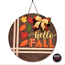 Load image into Gallery viewer, Hello Fall Leaves Door Hanger | DIY Kit | Unfinished
