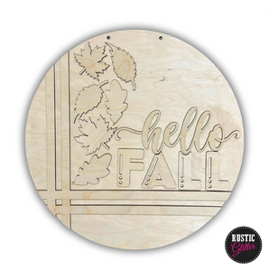 Hello Fall Leaves Door Hanger | DIY Kit | Unfinished