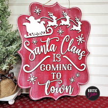 Load image into Gallery viewer, Santa Claus is Coming to Town Door Hanger | DIY Kit | Unfinished
