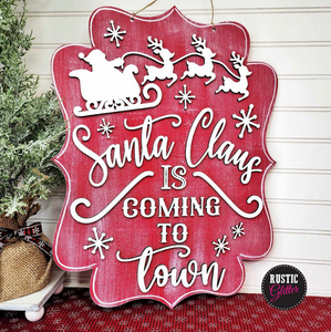 Santa Claus is Coming to Town Door Hanger | DIY Kit | Unfinished