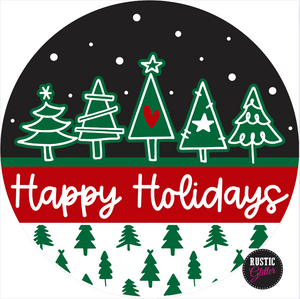 Happy Holidays (Trees) Door Hanger | DIY Kit | Unfinished