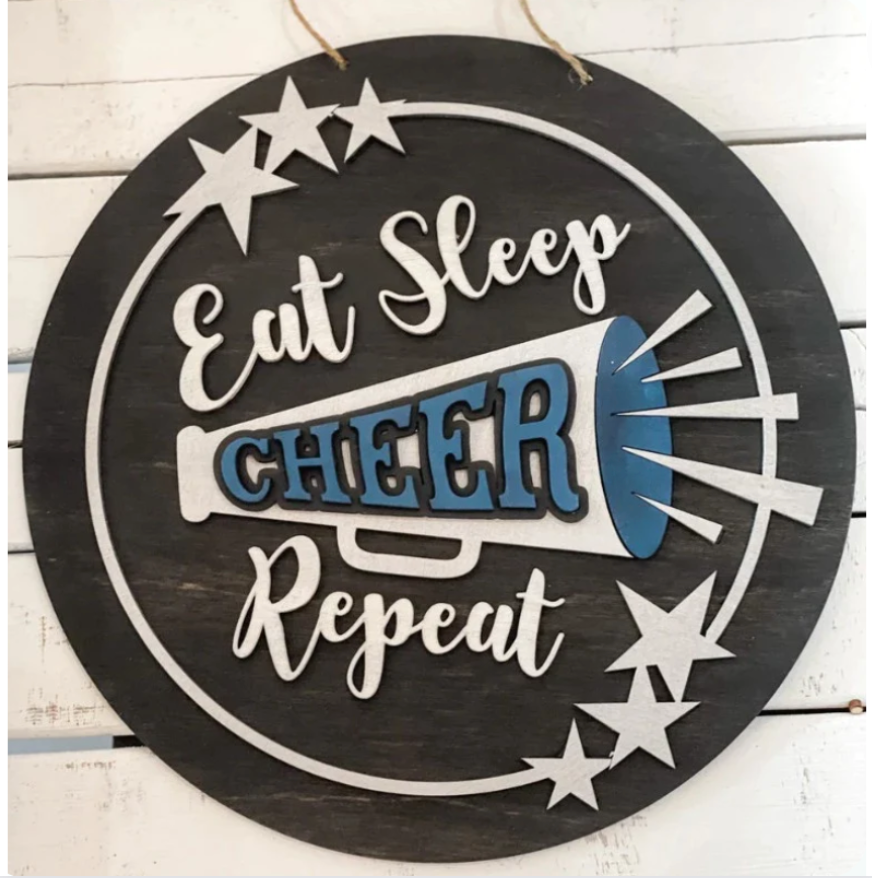 Eat Sleep Cheer Youth Door Hanger Sign | DIY Kit | Unfinished