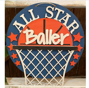 All Star Baller Youth Door Hanger Sign | DIY Kit | Unfinished
