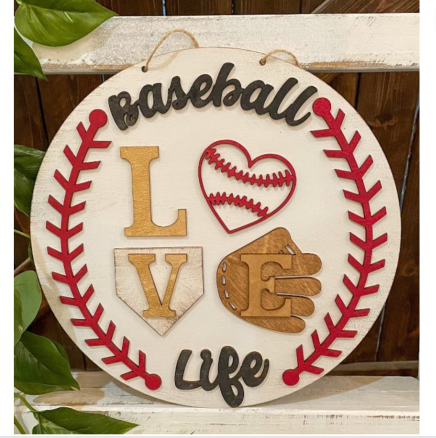 Baseball Youth Door Hanger Sign | DIY Kit | Unfinished