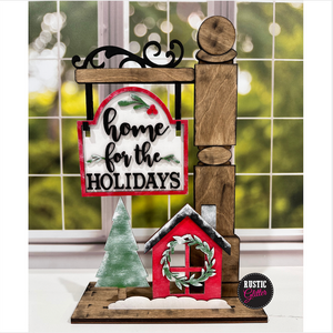 Home for the Holidays Add-on Kit for Interchangeable Small Post | DIY Kit | Unfinished
