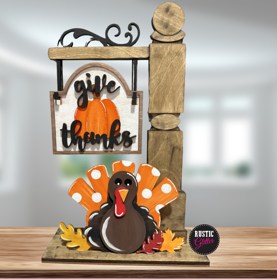 Give Thanks Add-on Kit for Interchangeable Small Post | DIY Kit | Unfinished