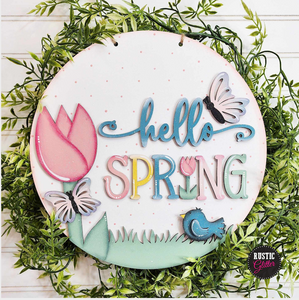 Hello Spring Door Hanger | DIY Kit | Unfinished