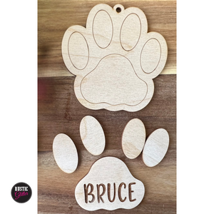 Dog Paw 3D Ornament | Personalized | Gift Tag | DIY KIT