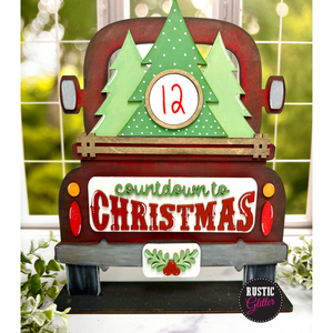 Countdown to Christmas Add-on Kit for Interchangeable Farmhouse Truck and Sign| DIY Kit | Unfinished