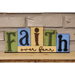Religious (Bless, Grace, or Faith) Shelf Sitter Decor  | DIY Kit | Unfinished